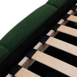 Letto alla francese 140x200cm con rete contenitore imbottito verde Aluna