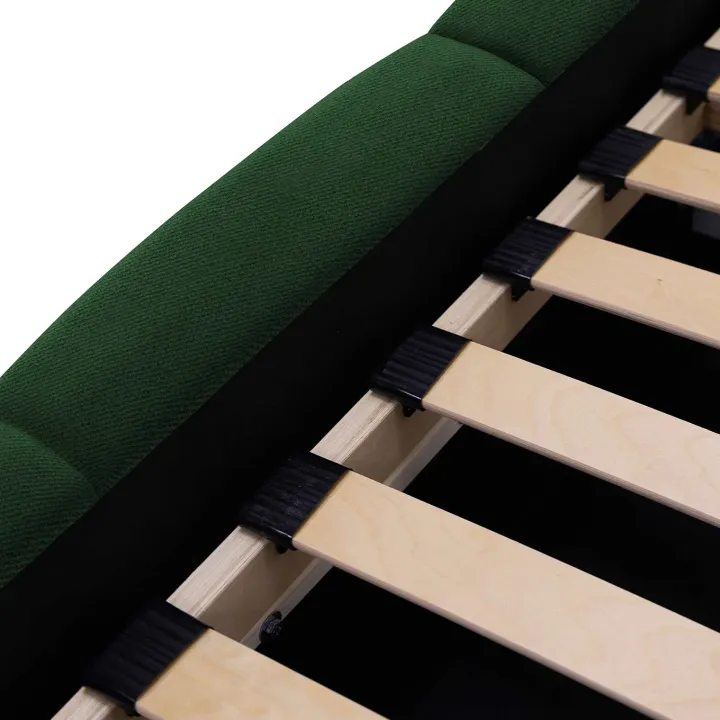 Letto alla francese 140x200cm con rete contenitore imbottito verde Aluna