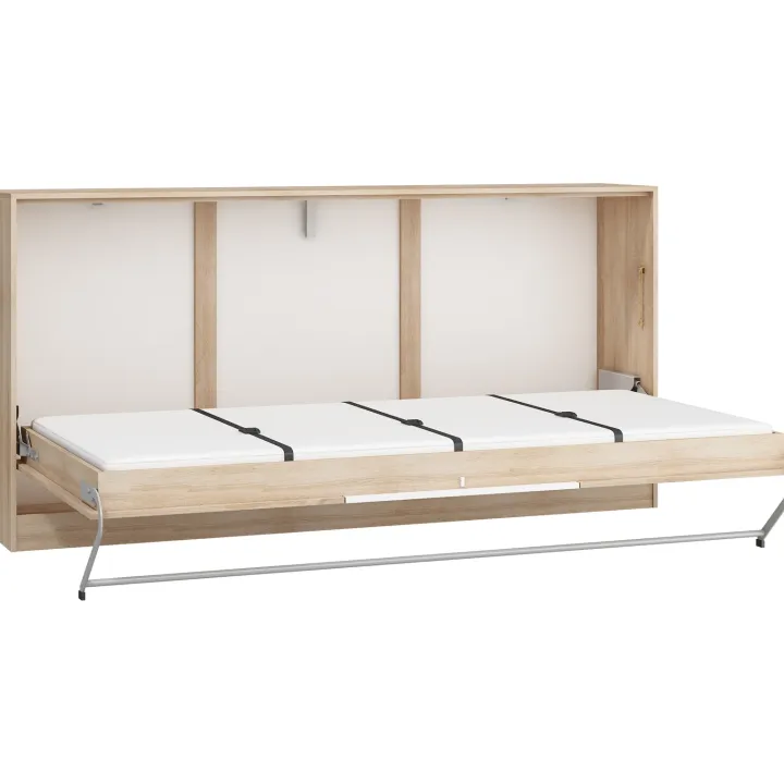 Letto a scomparsa orizzontale 90x200cm singolo rovere blu Alvin Gihome®