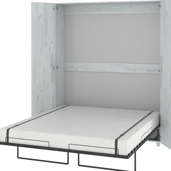 Letto a scomparsa verticale 160x200cm matrimoniale bianco pino Calvin Gihome®