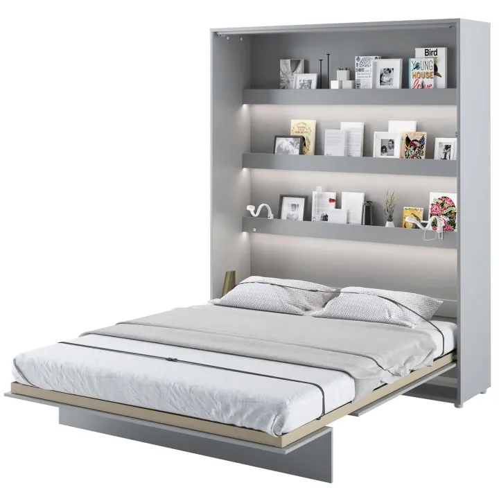 Letto a scomparsa verticale 160x200 cm matrimoniale grigio Camelio