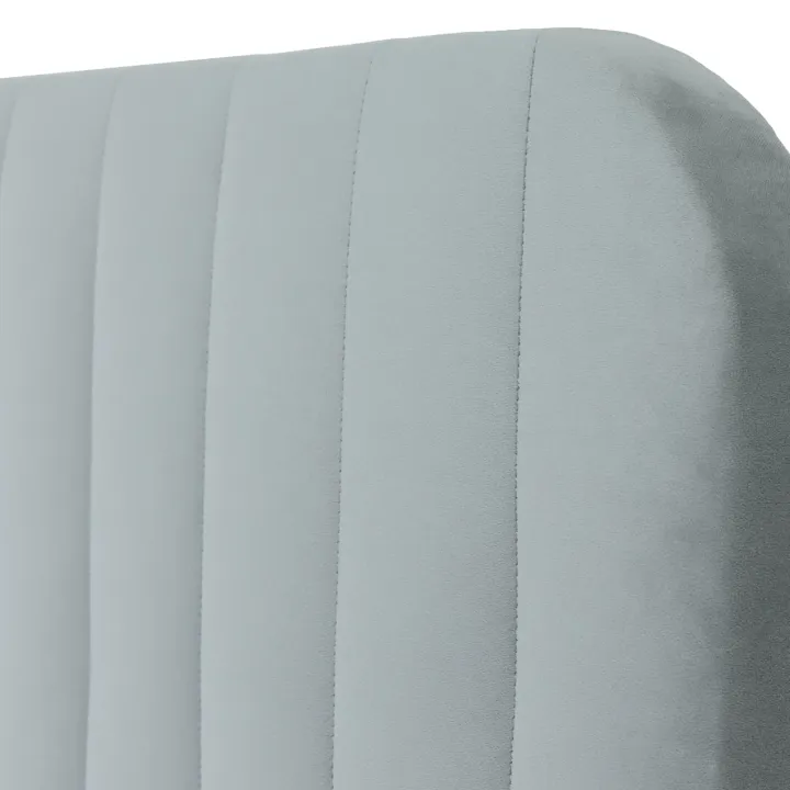 Letto contenitore alla francese 140x200cm imbottito velluto grigio Poffi