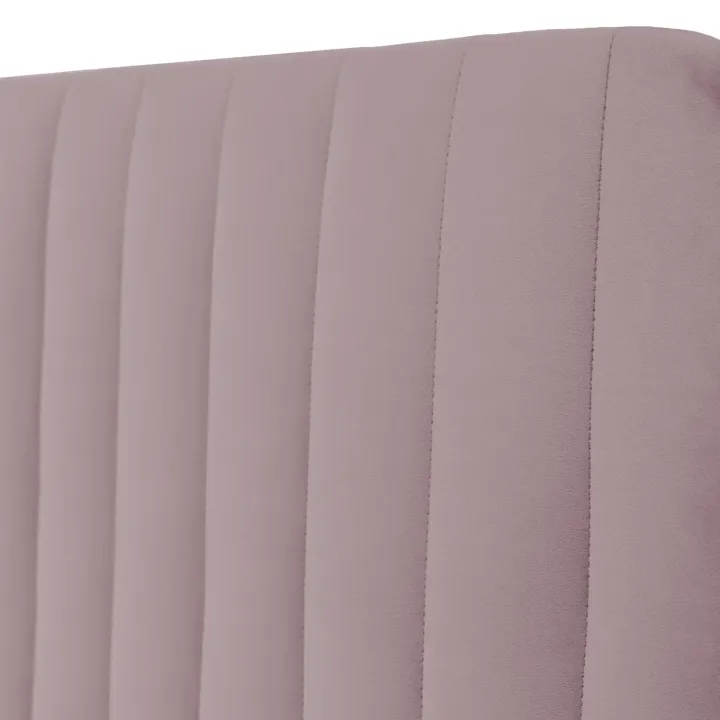 Letto contenitore alla francese 140x200cm imbottito velluto rosa Poffi