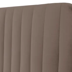 Letto contenitore alla francese 140x200cm imbottito velluto marrone Poffi