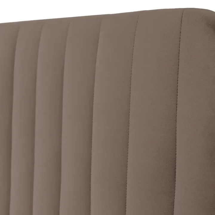 Letto contenitore alla francese 140x200cm imbottito velluto marrone Poffi