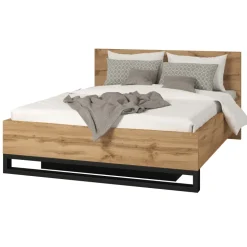 Letto contenitore matrimoniale 160x200cm rovere nero Petra