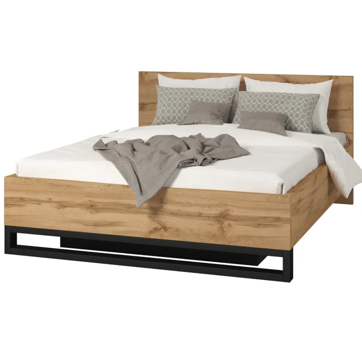Letto contenitore matrimoniale 160x200cm rovere nero Petra