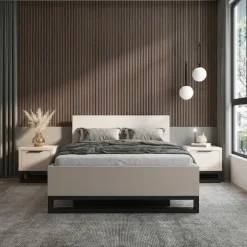 Letto contenitore matrimoniale 160x200cm beige cashmere Petra