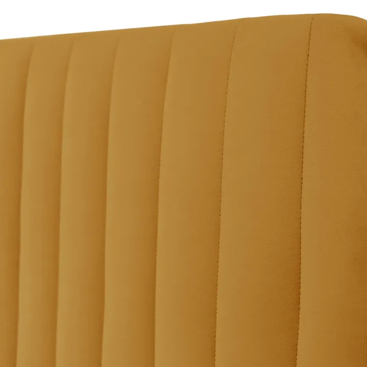 Letto contenitore matrimoniale 160x200 imbottito velluto senape Poffi