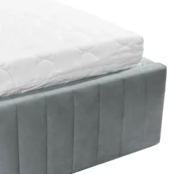 Letto contenitore matrimoniale 160x200 imbottito velluto grigio Poffi