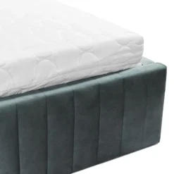 Letto contenitore matrimoniale 160x200 imbottito velluto grigio scuro Poffi