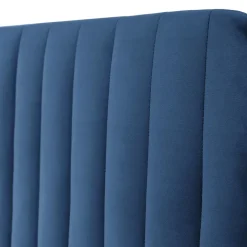 Letto contenitore matrimoniale 160x200 imbottito velluto blu Poffi