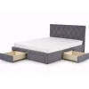Letto matrimoniale con cassettoni 160x200cm grigio nero Galileo