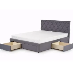 Letto matrimoniale con cassettoni 160x200cm grigio nero Galileo