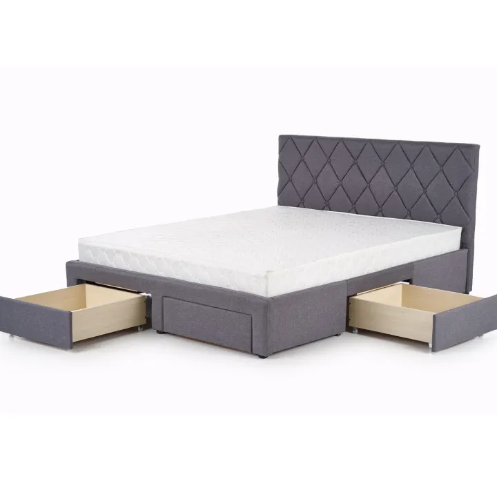 Letto matrimoniale con cassettoni 160x200cm grigio nero Galileo