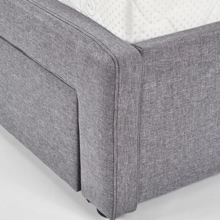 Letto matrimoniale con cassettoni 160x200cm grigio nero Galileo