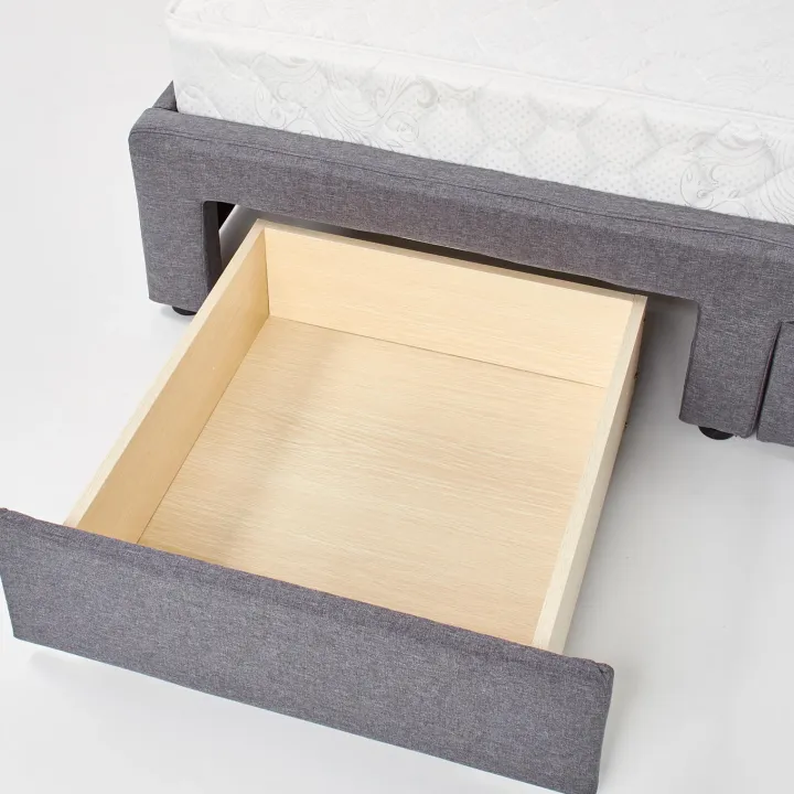 Letto matrimoniale con cassettoni 160x200cm grigio nero Galileo