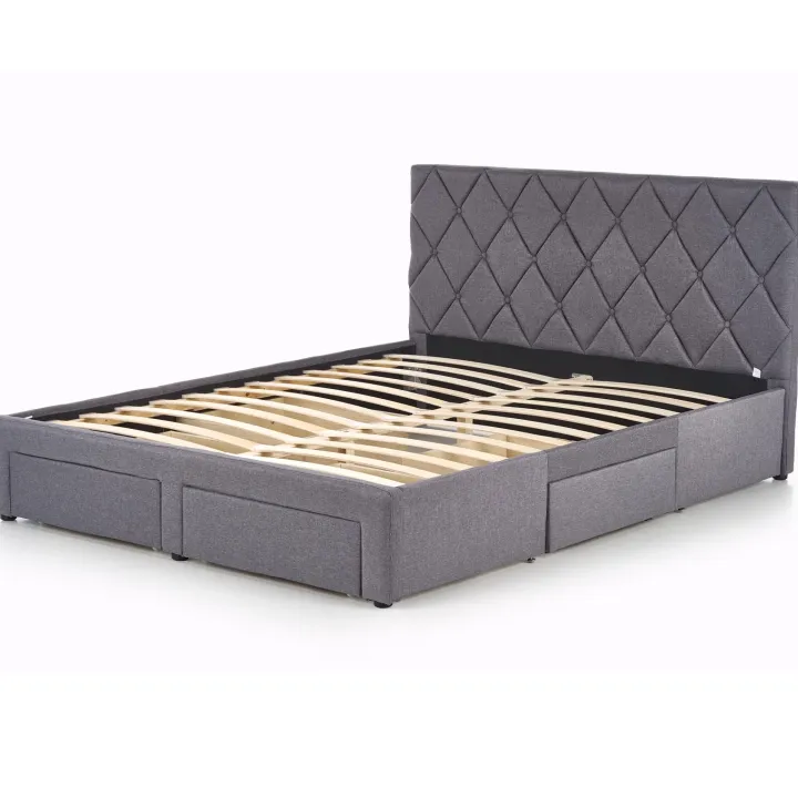 Letto matrimoniale con cassettoni 160x200cm grigio nero Galileo