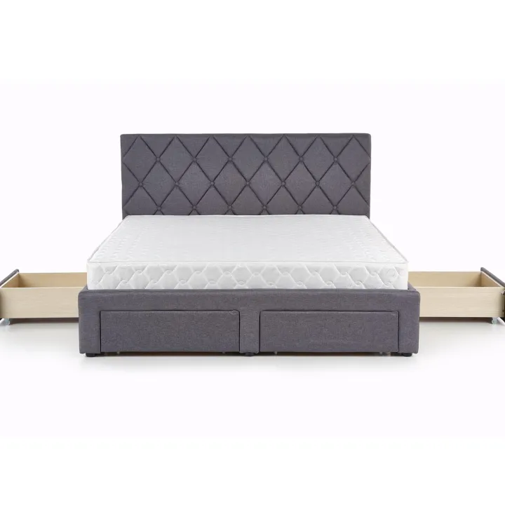 Letto matrimoniale con cassettoni 160x200cm grigio nero Galileo