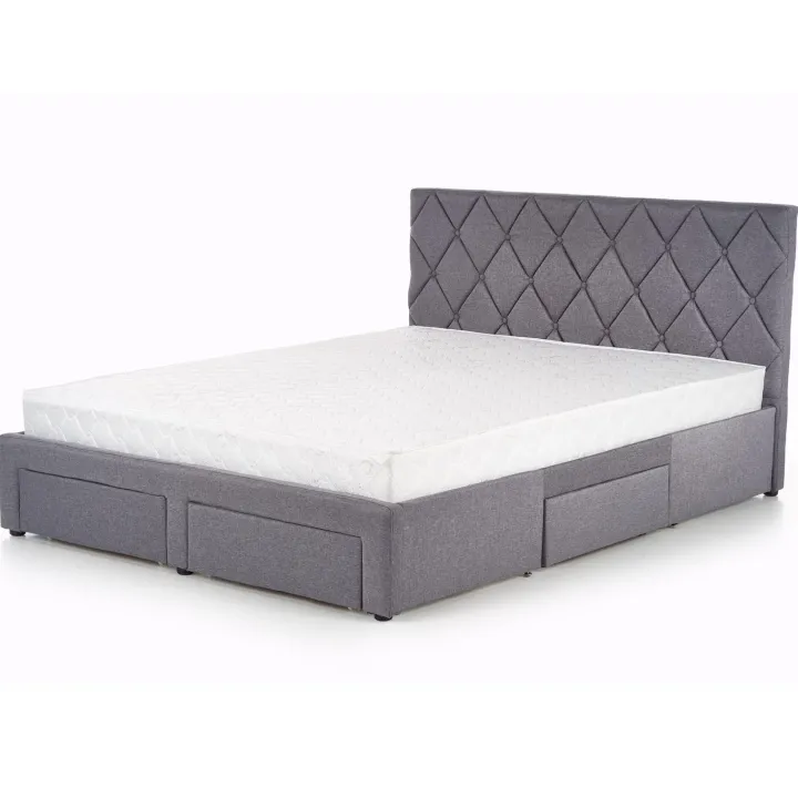 Letto matrimoniale con cassettoni 160x200cm grigio nero Galileo