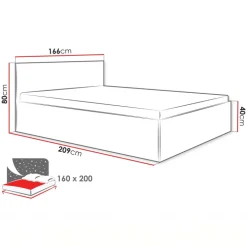 Letto matrimoniale contenitore 160x200 cm con rete a doghe bianco Athena