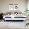 Letto matrimoniale contenitore 160x200cm con LED e presa USB-C grigio nero rovere Luna