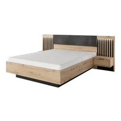 Letto matrimoniale contenitore 160x200cm rovere antracite Rubik