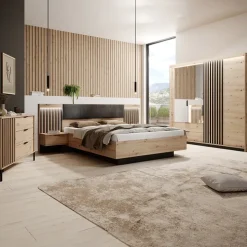 Letto matrimoniale contenitore 160x200cm rovere antracite Rubik