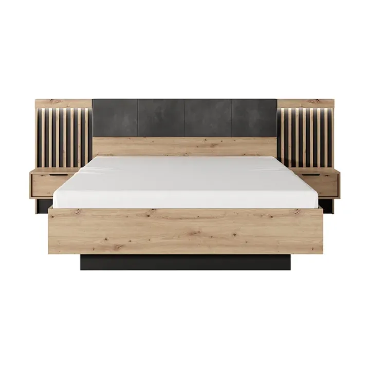 Letto matrimoniale contenitore 160x200cm rovere antracite Rubik