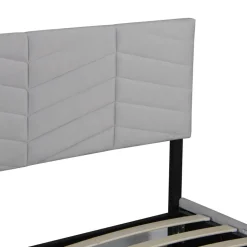 Letto matrimoniale contenitore 160x200 cm imbottito con rete e testiera regolabile grigio Perlier
