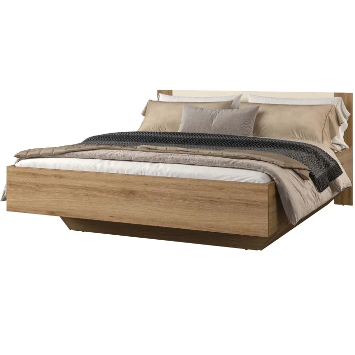 Letto matrimoniale standard 160x200cm rovere beige Ama