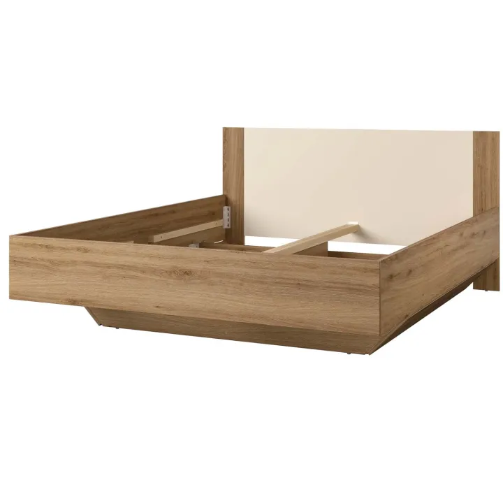 Letto matrimoniale standard 160x200cm rovere beige Ama