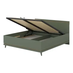Letto matrimoniale standard contenitore 160x200 cm con rete verde salvia Yu