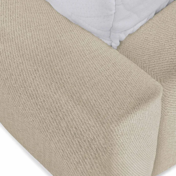 Letto matrimoniale 160x200cm con rete contenitore imbottito beige Aluna