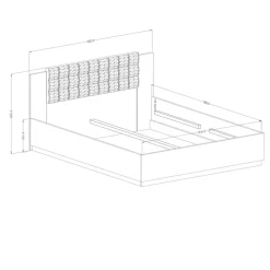 Letto matrimoniale 160x200cm con rete contenitore noce nero Vulcano