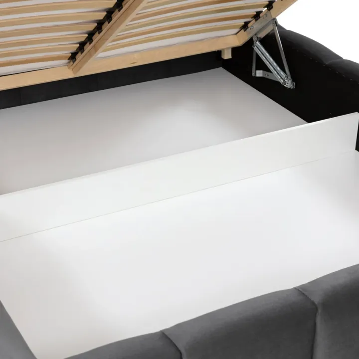 Letto matrimoniale 160x200 cm con rete contenitore imbottito grigio scuro Cometa