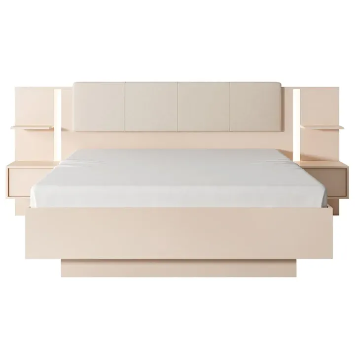 Letto matrimoniale 160x200cm contenitore con comodini beige Jolly
