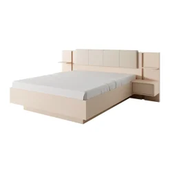 Letto matrimoniale 160x200cm contenitore con comodini beige Jolly