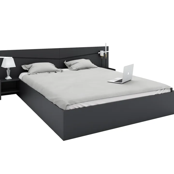 Letto matrimoniale 160x200cm contenitore con comodini antracite Camilla Gihome®