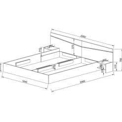 Letto matrimoniale 160x200cm contenitore con comodini noce Camilla Gihome®