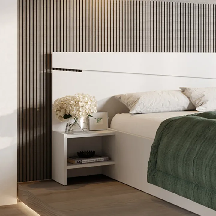 Letto matrimoniale 160x200cm contenitore con comodini bianco opaco Camilla Gihome®