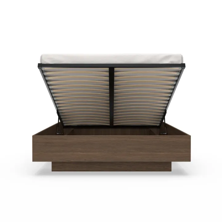 Letto matrimoniale 160x200cm contenitore camera da letto noce Bois