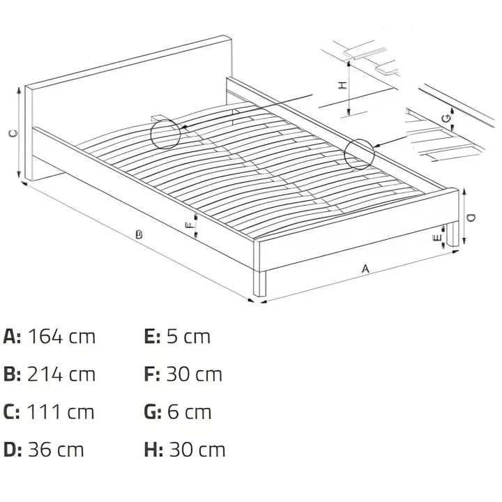 Letto matrimoniale 160x200cm imbottito con cassettoni verde Lux