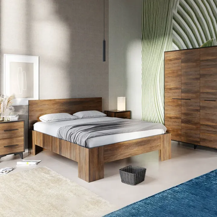 Letto matrimoniale 160x200cm noce Line