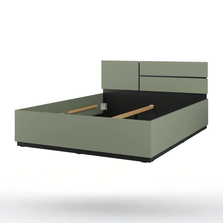 Letto matrimoniale 160x200cm testiera reversibile verde Lolla