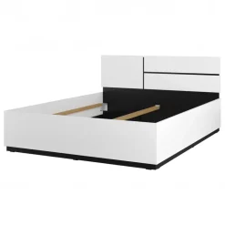 Letto matrimoniale 160x200cm testiera reversibile bianco opaco Lolla
