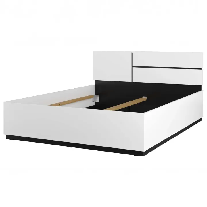 Letto matrimoniale 160x200cm testiera reversibile bianco opaco Lolla