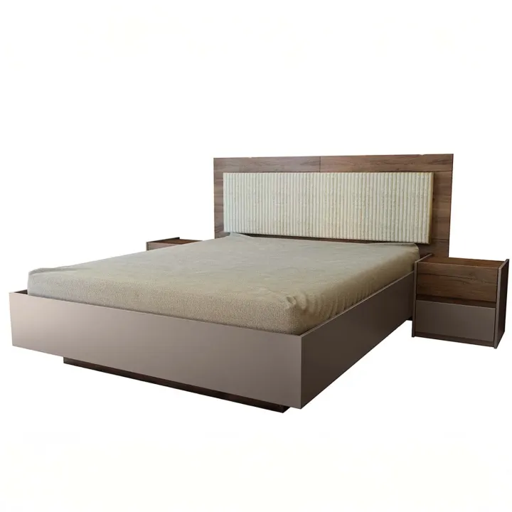 Letto matrimoniale 160x200 contenitore con comodini noce marrone Dusk