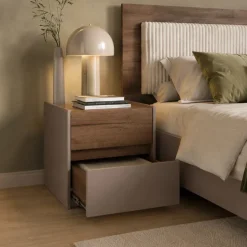 Letto matrimoniale 160x200 contenitore con comodini noce marrone Dusk