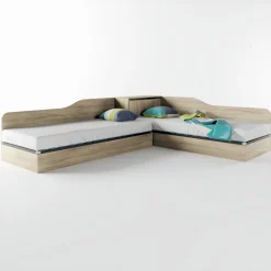 Letto singolo contenitore doppio 82x190cm moderno rovere Stefano